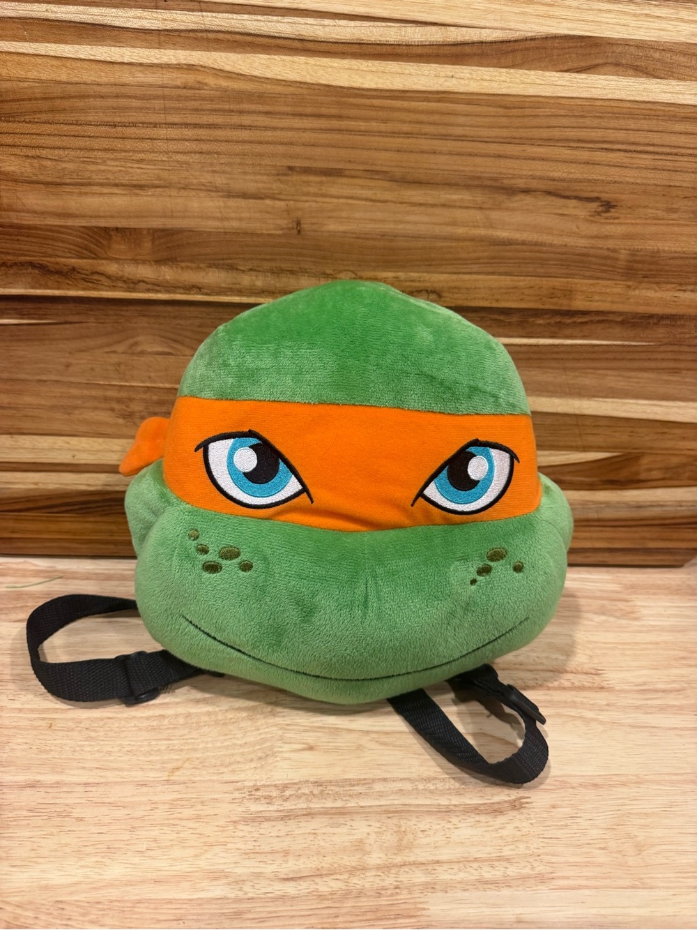 10" TMNT Michelangelo Orange Mask Plush Head Backpack small zip compart 2013